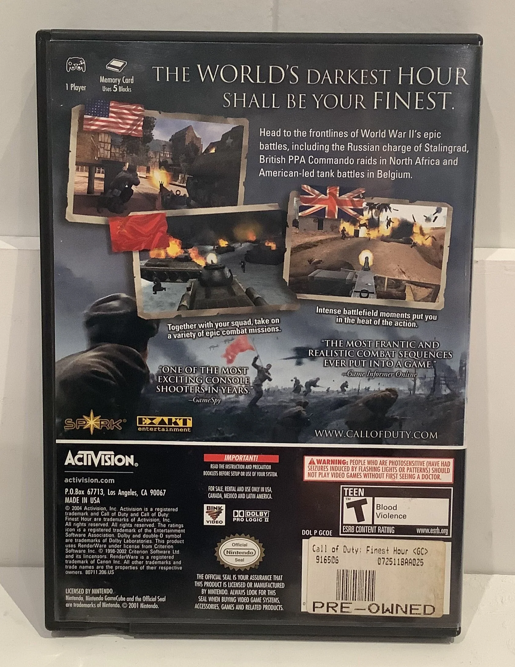 Call of Duty Finest Hour - Gamecube - Image 2