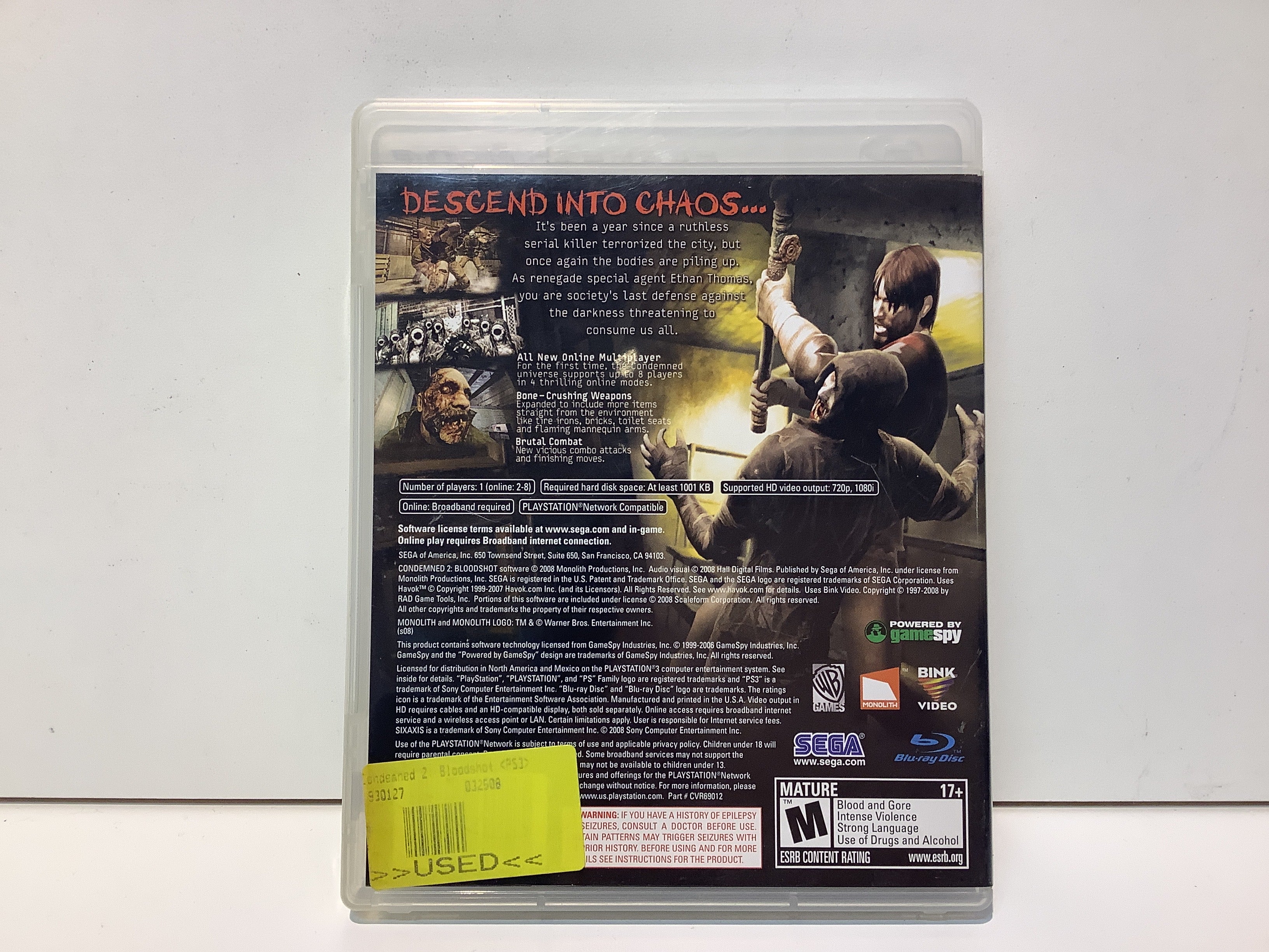 Condemned 2 Bloodshot - Playstation 3 - Image 2