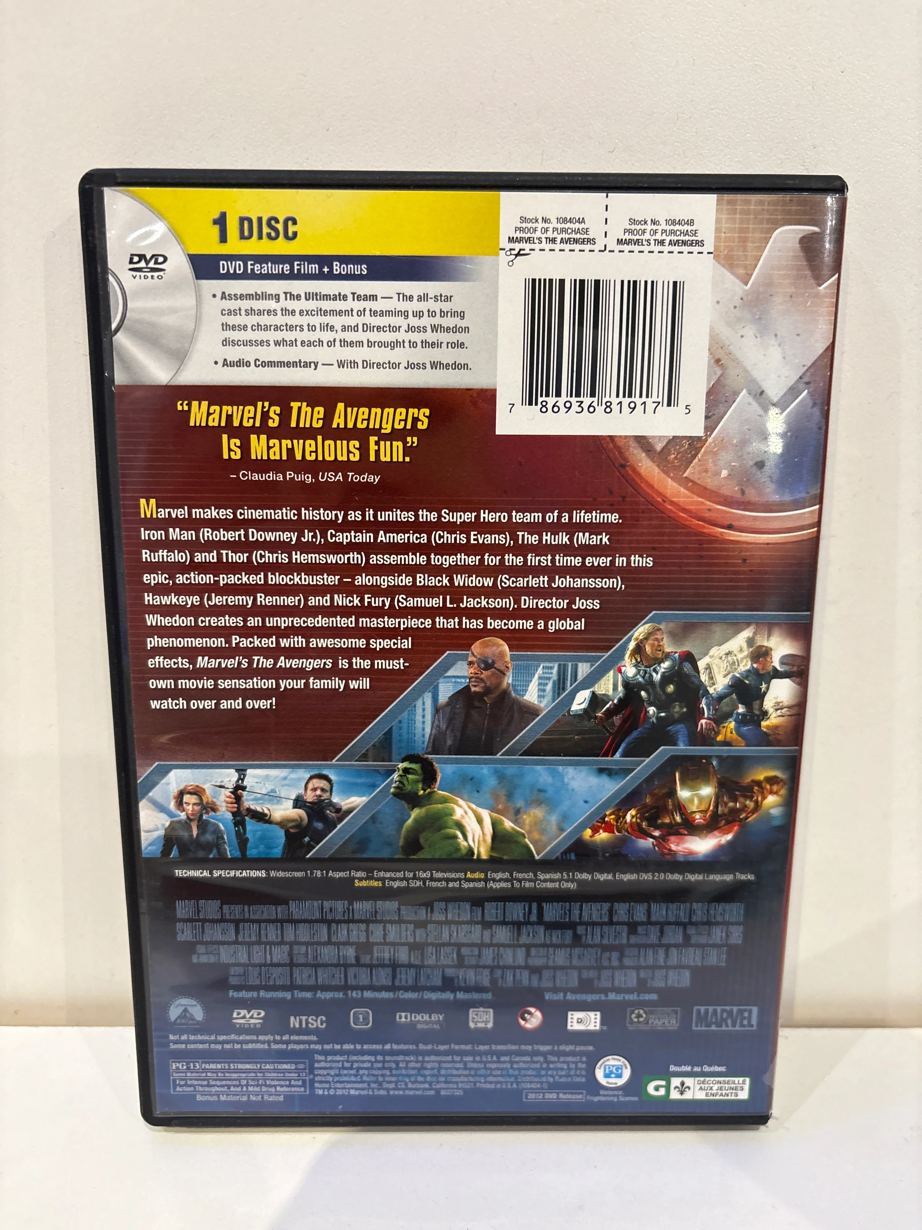 Marvel:  The Avengers - DVD - Image 2