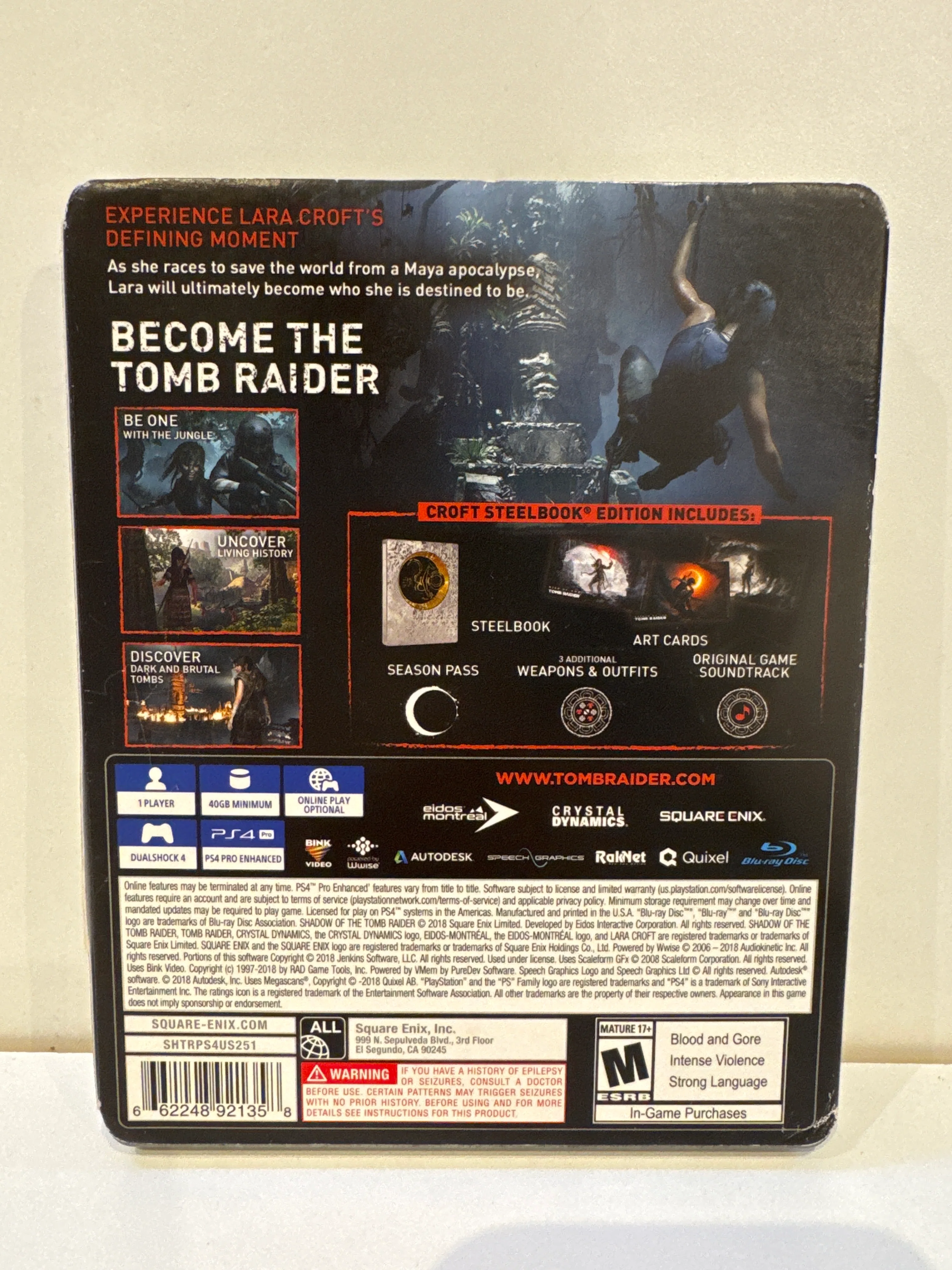 Shadow of the Tomb Raider [Croft Steelbook Edition] - Playstation 4 - Image 2