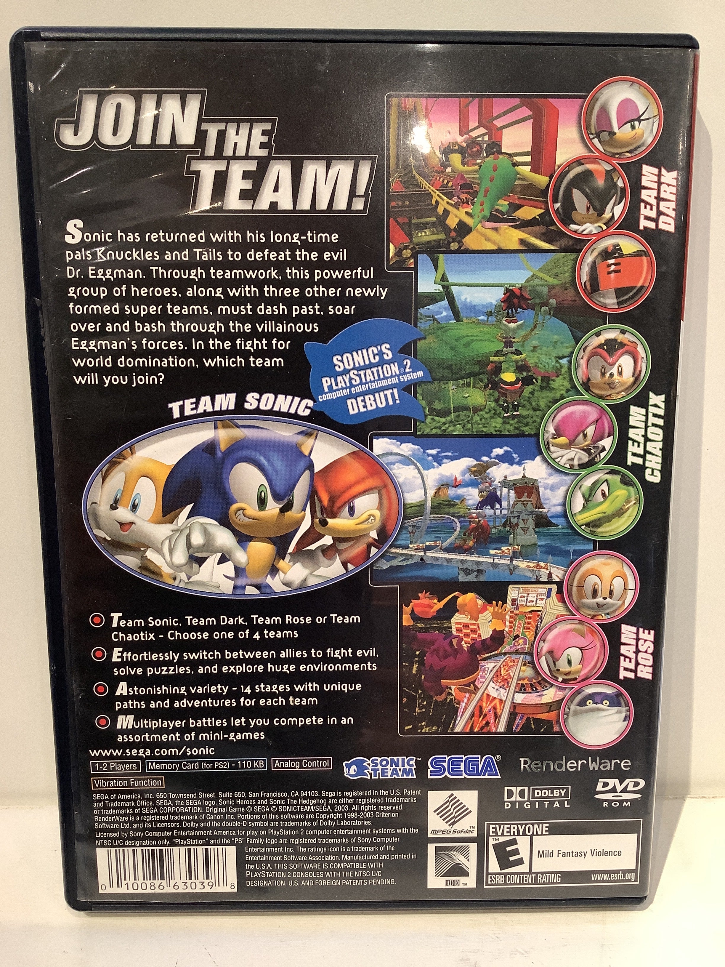 Sonic Heroes [Greatest Hits] - Playstation 2 - Image 2
