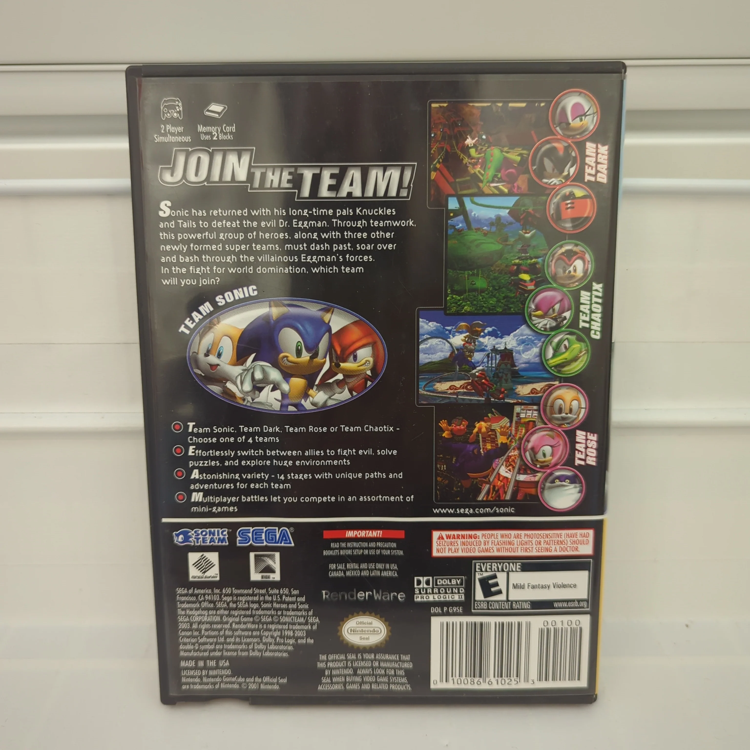 Sonic Heroes [Player's Choice] - Gamecube - Image 2