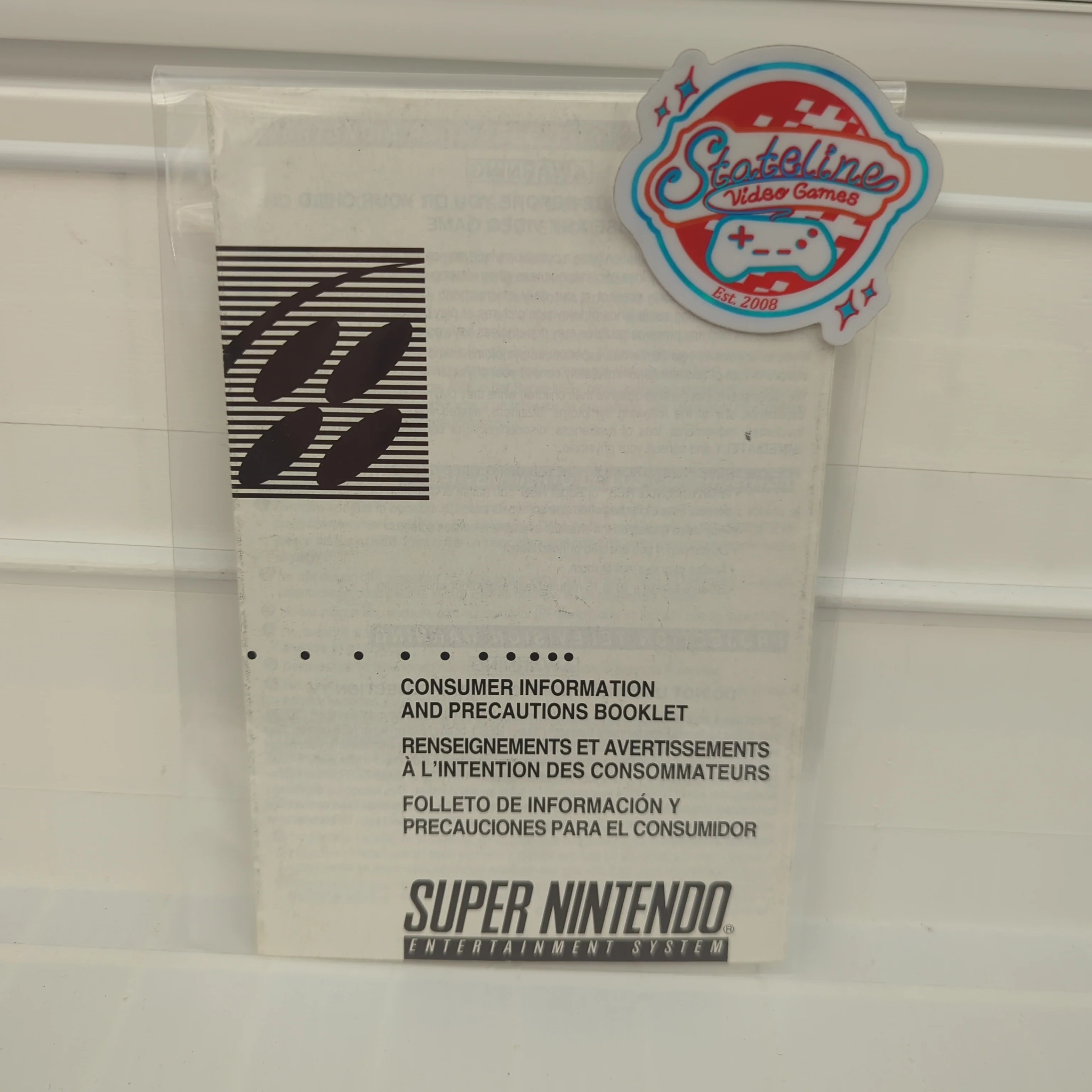 Super Nintendo Console Manual - SNES - Image 3