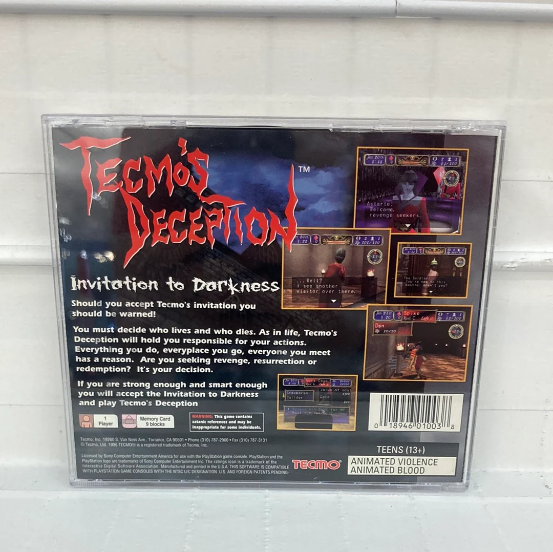 Tecmo's Deception Invitation to Darkness - Playstation - Image 2
