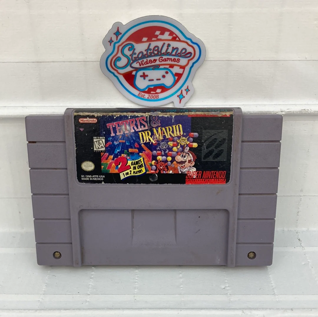 Tetris and Dr. Mario - Super Nintendo