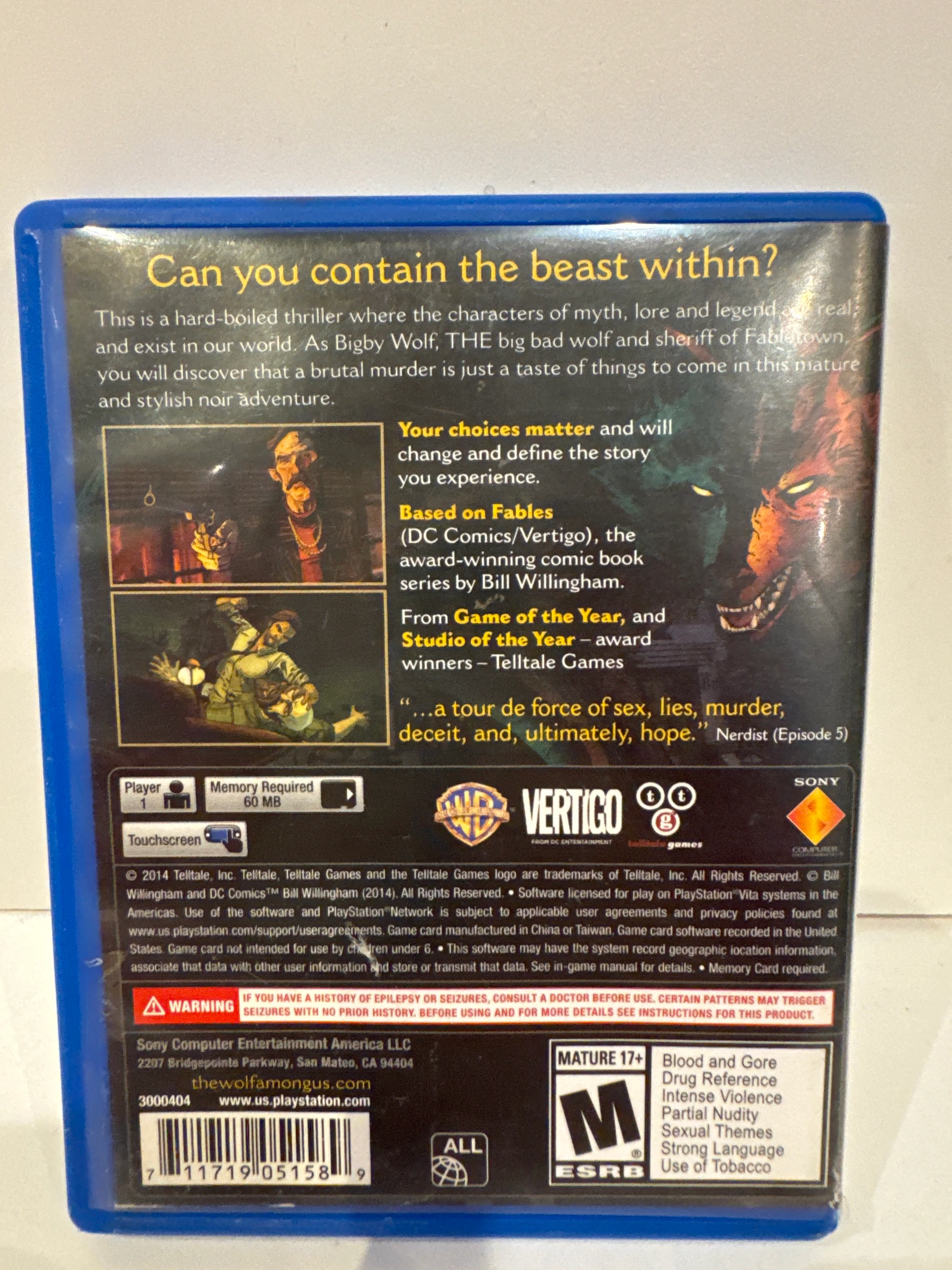 Wolf Among Us - Playstation Vita - Image 2