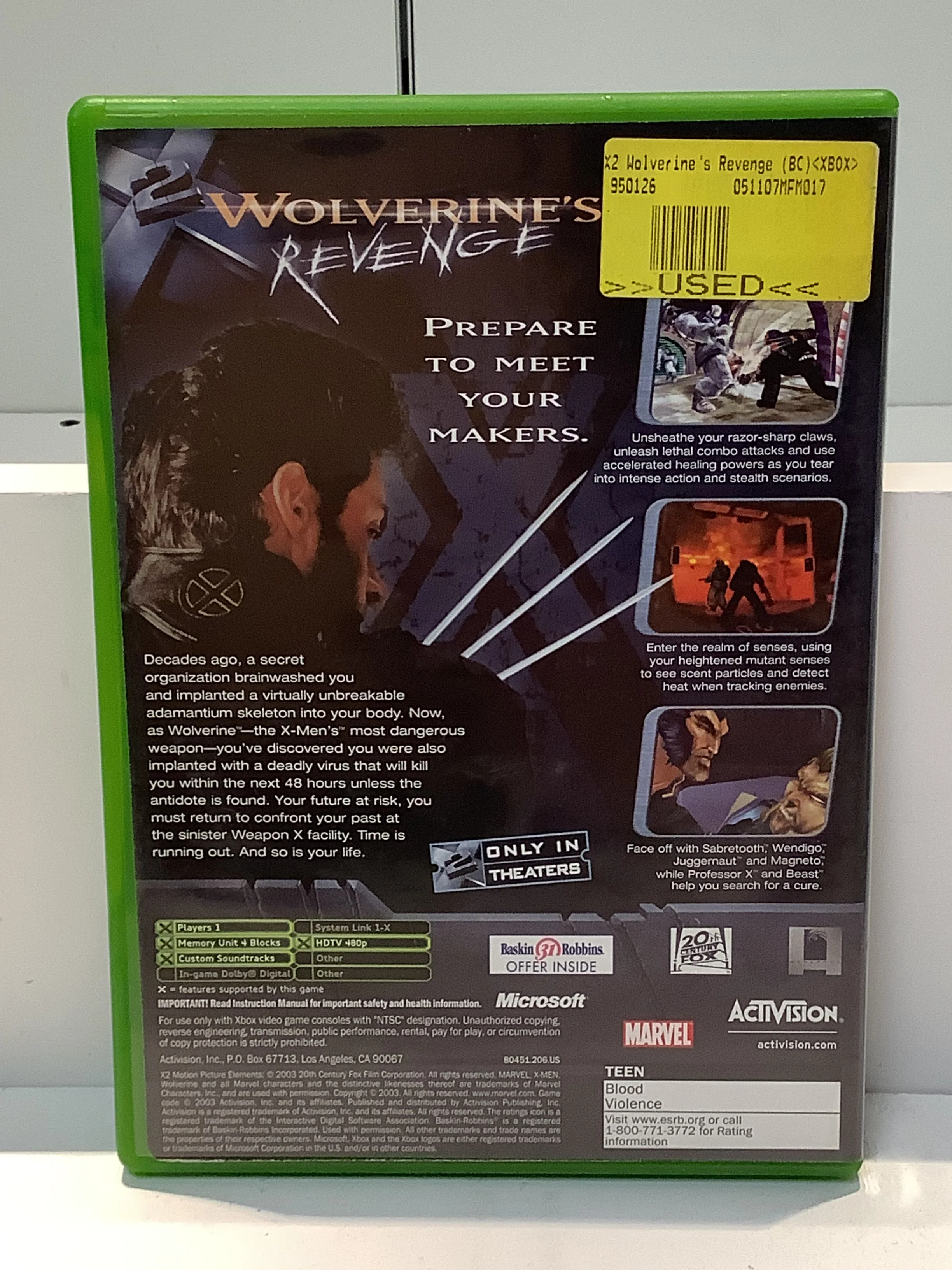 X2 Wolverines Revenge - Xbox - Image 2